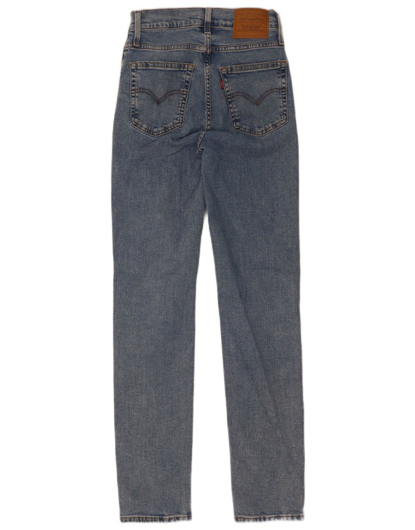 Calça jeans feminina Levi's 724 High Rise Straight W25 L30 azul algodão