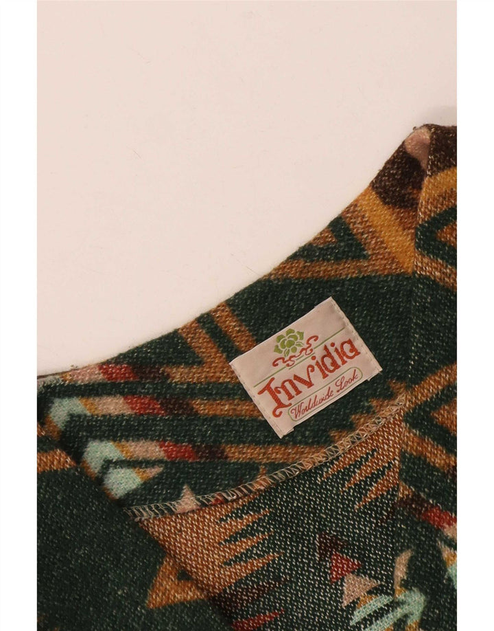 Colete masculino vintage XL verde geométrico asteca