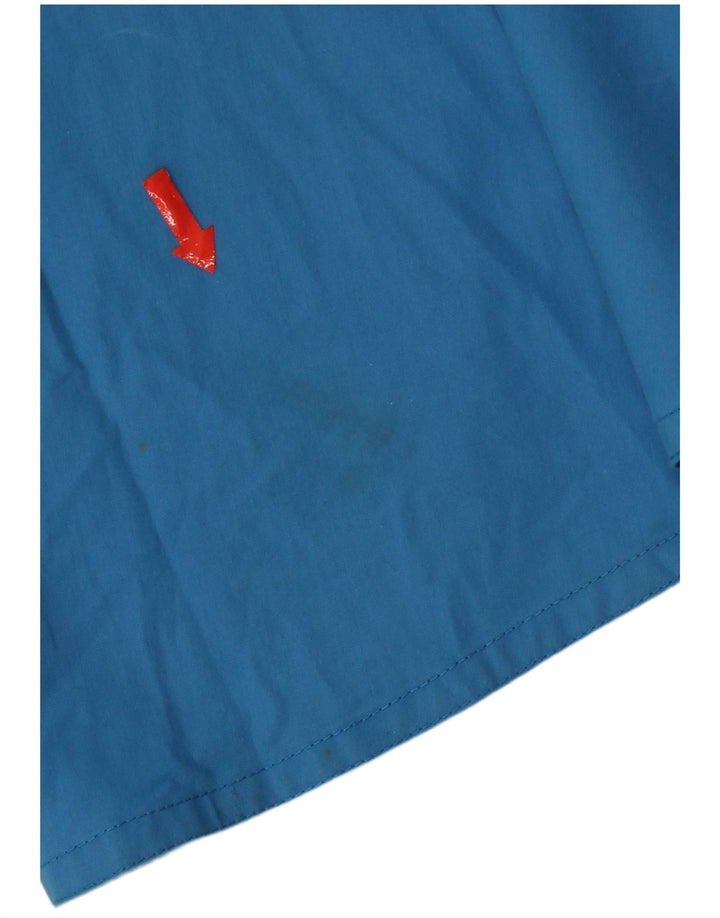 Saia feminina vintage evasê pequena W27 algodão azul