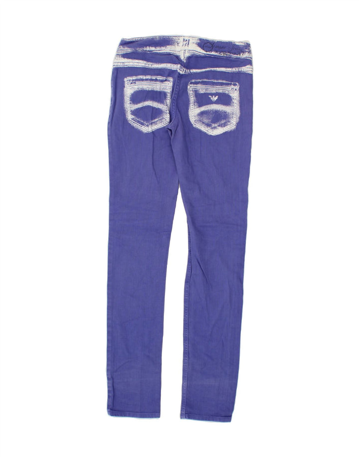 ARMANI Womens Skinny Jeans W25 L31 Purple Cotton Vintage Armani and Second-Hand Armani from Messina Hembry 
