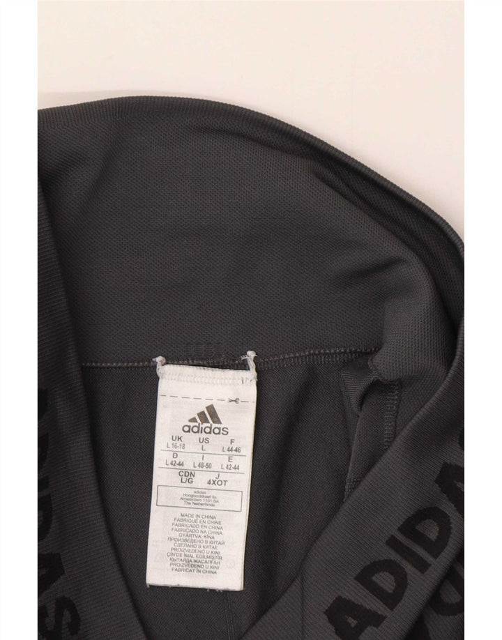 Leggings Adidas Femininas UK 16/18 Grande Cinza Poliéster