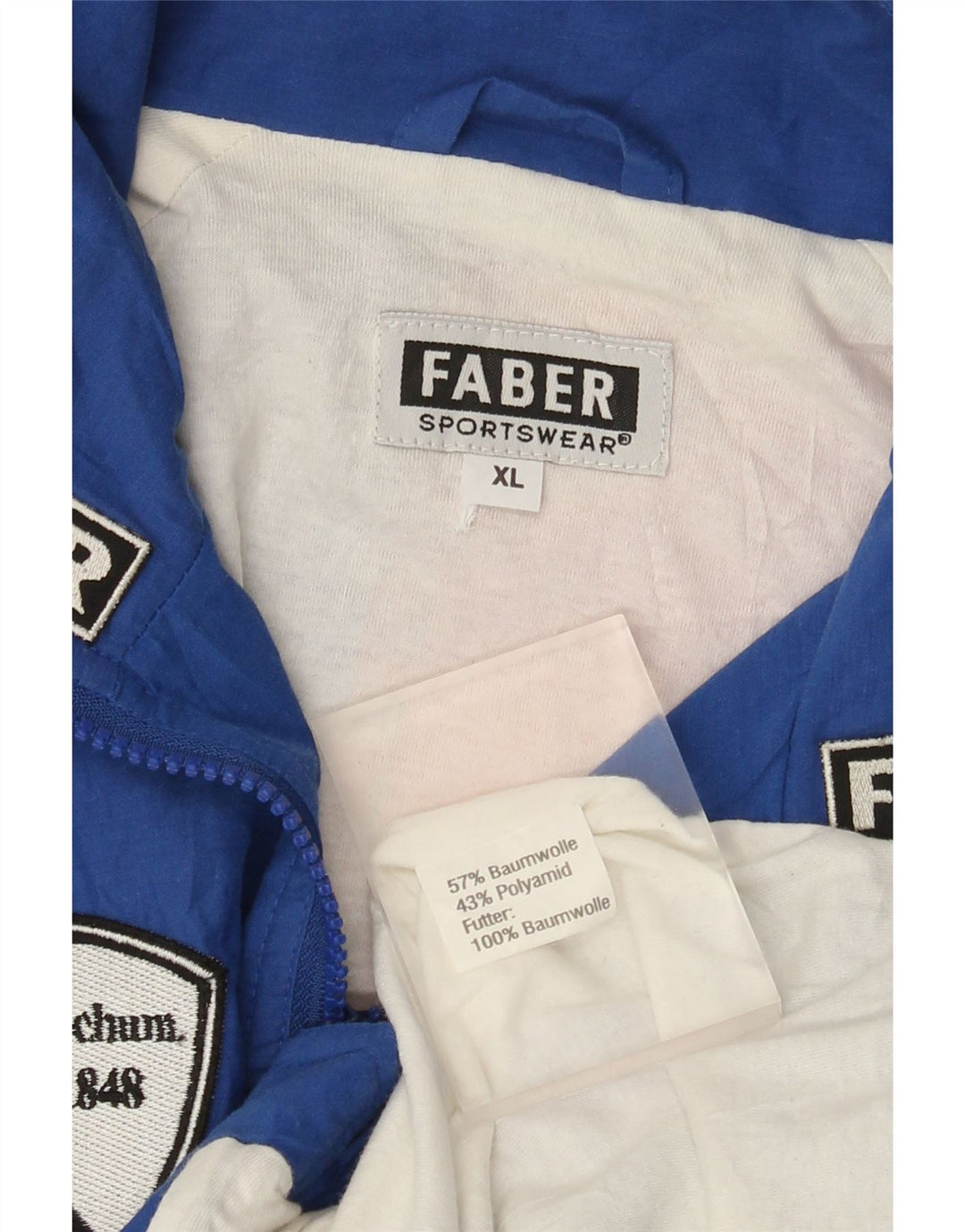 Faber Mens Treino Top Jacket XL Azul Colourblock Algodão