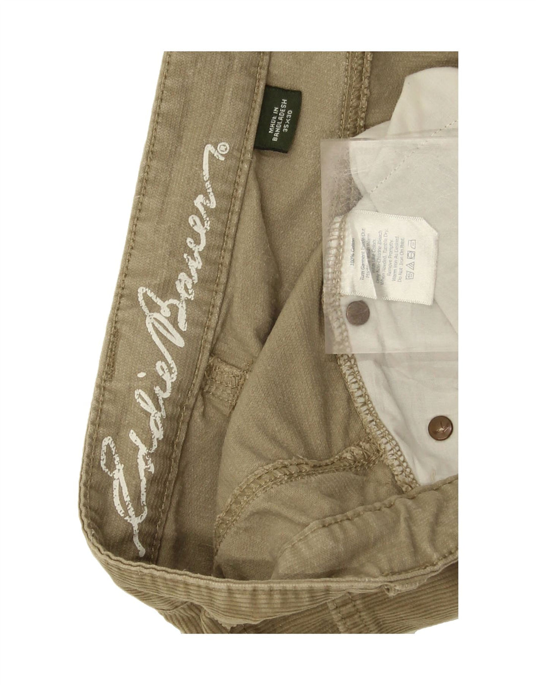 EDDIE BAUER Mens Straight Corduroy Trousers W35 L30 Brown Cotton Vintage Eddie Bauer and Second-Hand Eddie Bauer from Messina Hembry 