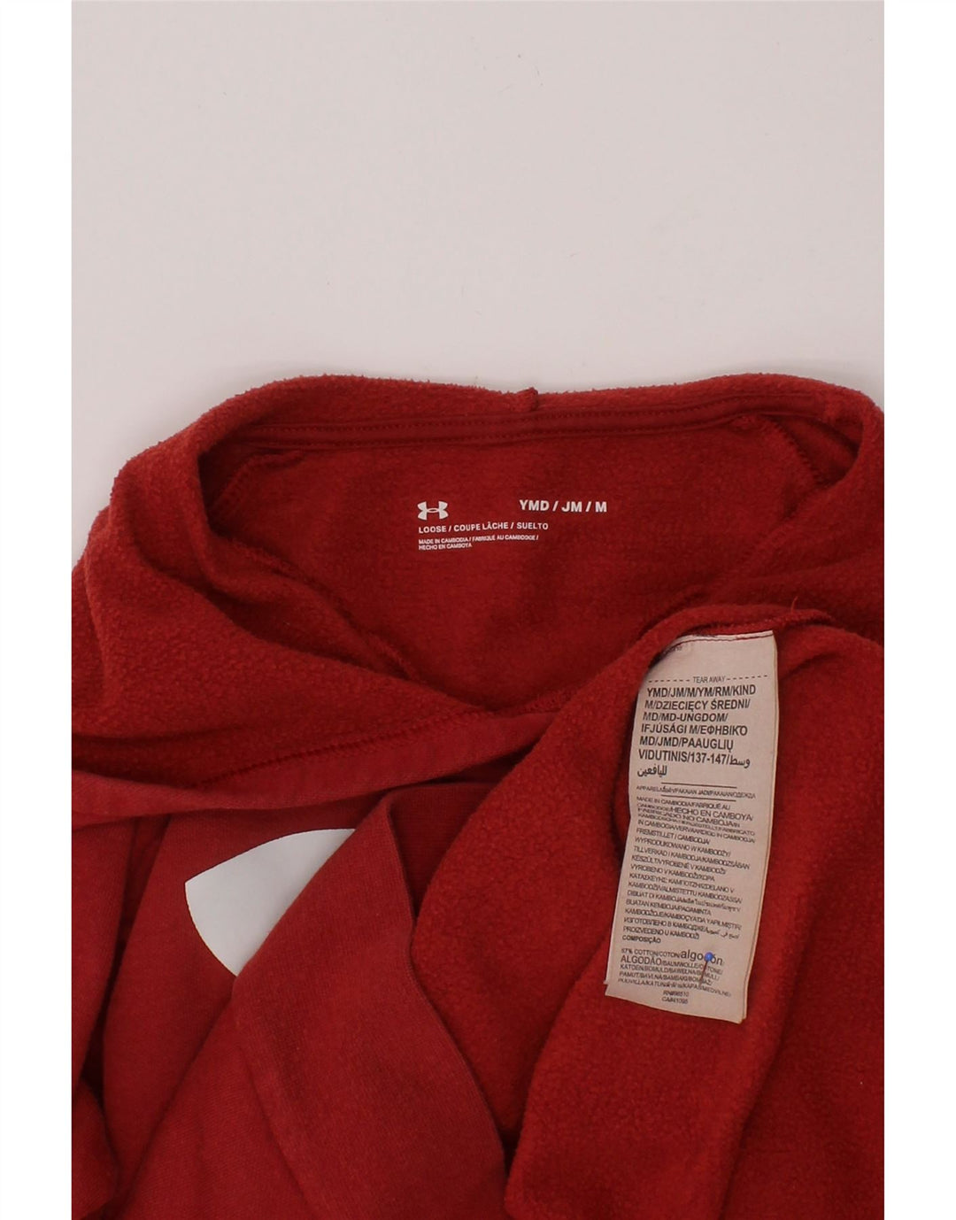 UNDER ARMOUR Boys Graphic Hoodie Jumper 9-10 Years Medium  Red Cotton Vintage Under Armour and Second-Hand Under Armour from Messina Hembry 