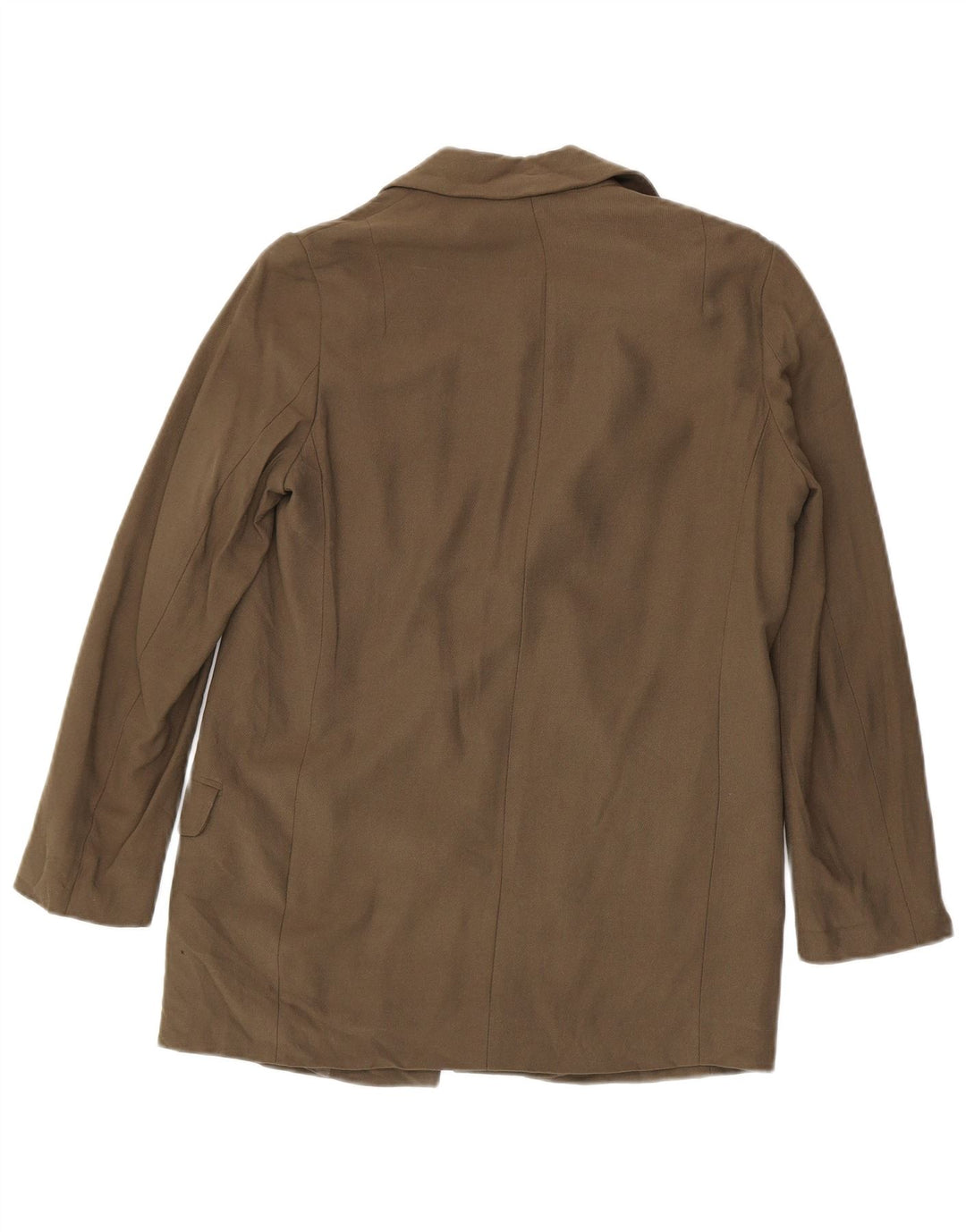 Jaqueta blazer aberta feminina All Saints UK 8 pequena viscose cáqui