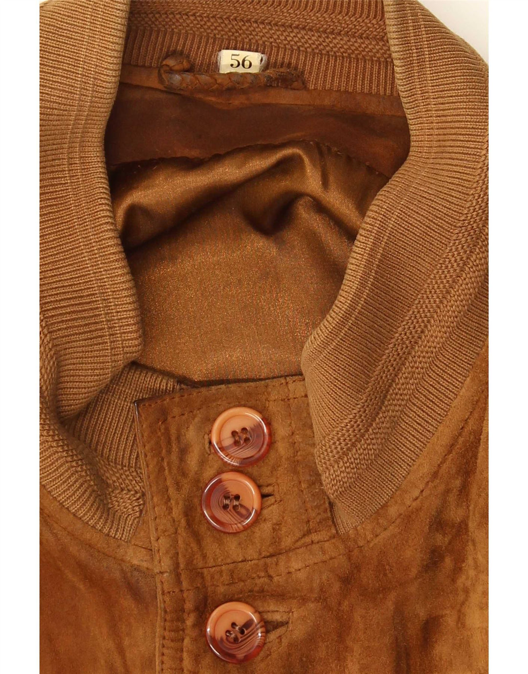 Jaqueta bomber masculina vintage de camurça IT 56 3XL marrom