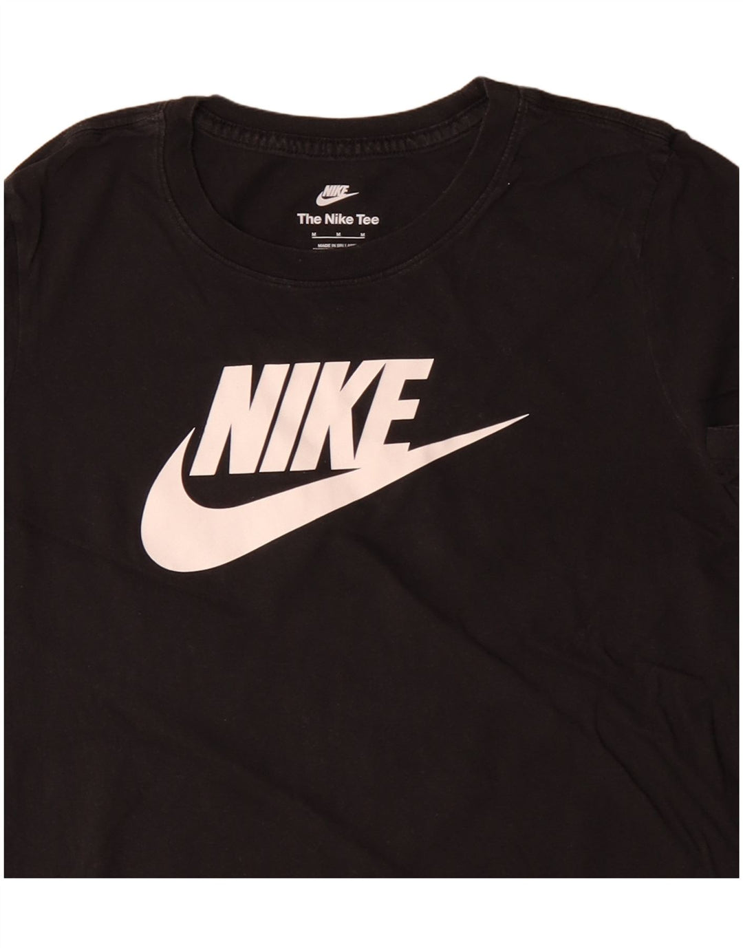 Camiseta feminina gráfica NIKE UK 12 médio algodão preto