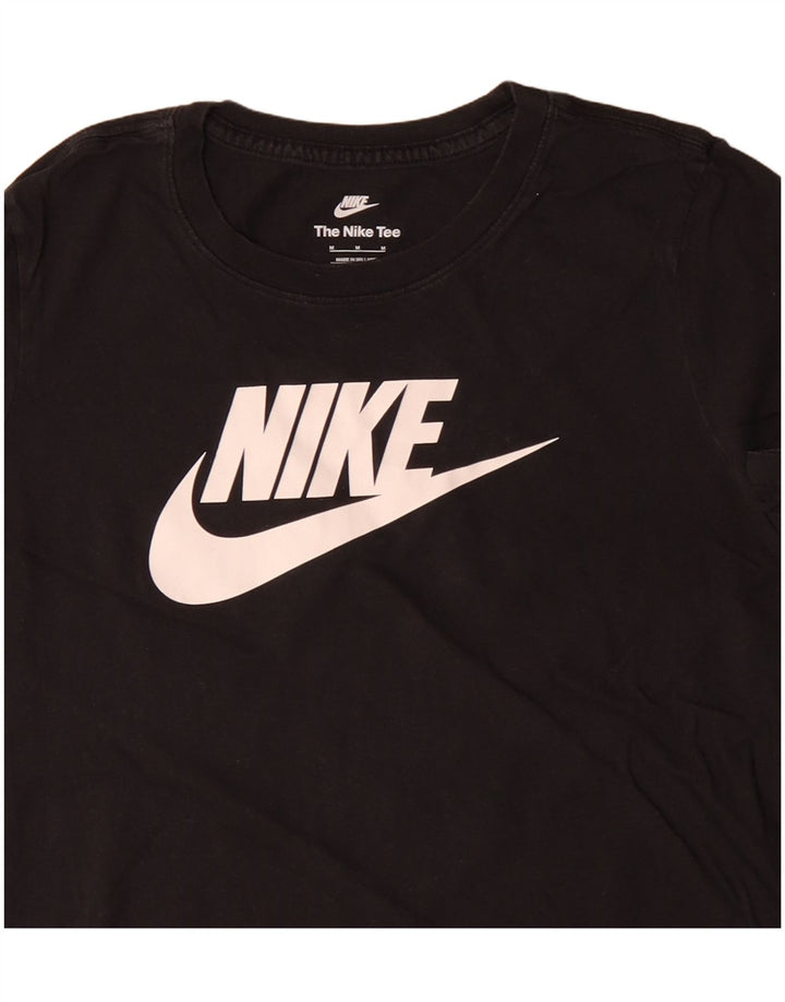 Camiseta feminina gráfica NIKE UK 12 médio algodão preto