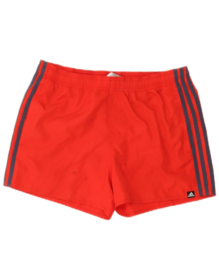 Shorts de natação masculino Adidas médio vermelho poliéster