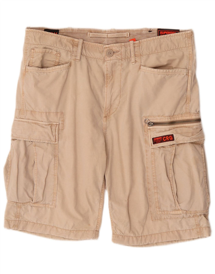Superdry Mens Cargo Shorts W34 Grande Algodão Bege
