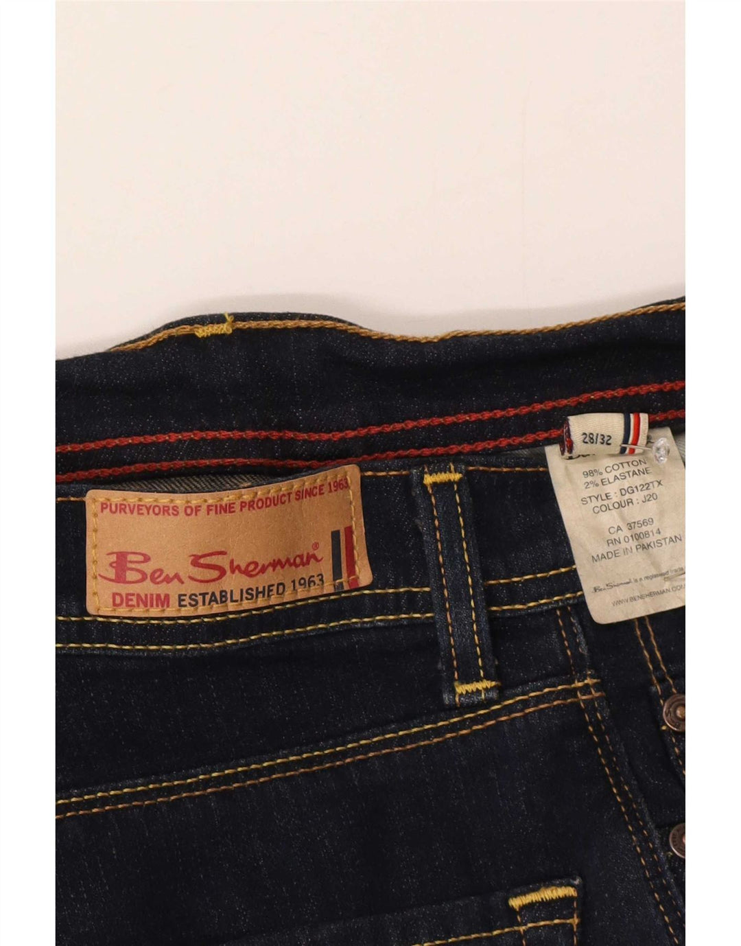 Calça jeans feminina Ben Sherman W28 L32 azul marinho algodão