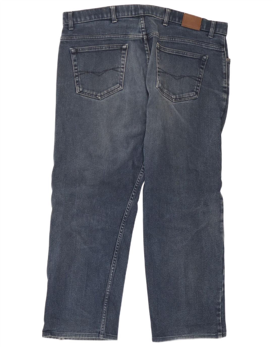 Calça jeans reta regular masculina Marks & Spencer W40 L26 algodão azul