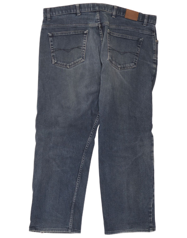 Calça jeans reta regular masculina Marks & Spencer W40 L26 algodão azul