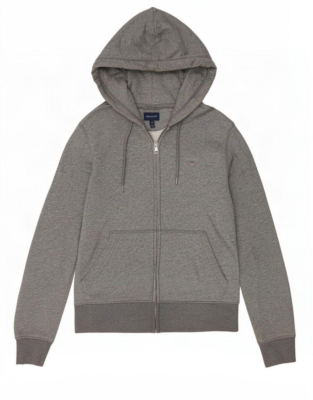 Gant Suéter masculino com capuz e zíper pequeno algodão cinza
