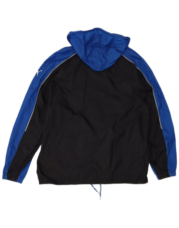 PUMA Jaqueta de chuva masculina com capuz UK 38 Medium Blue Colourblock