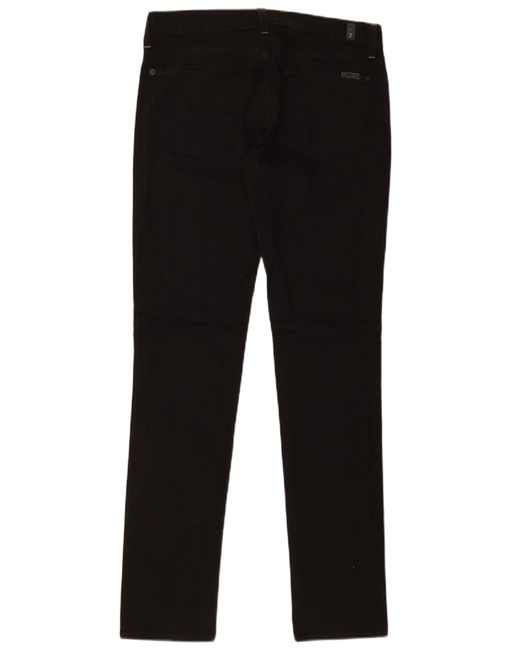 7 FOR ALL MANKIND Calça jeans feminina slim W29 L33 algodão preto