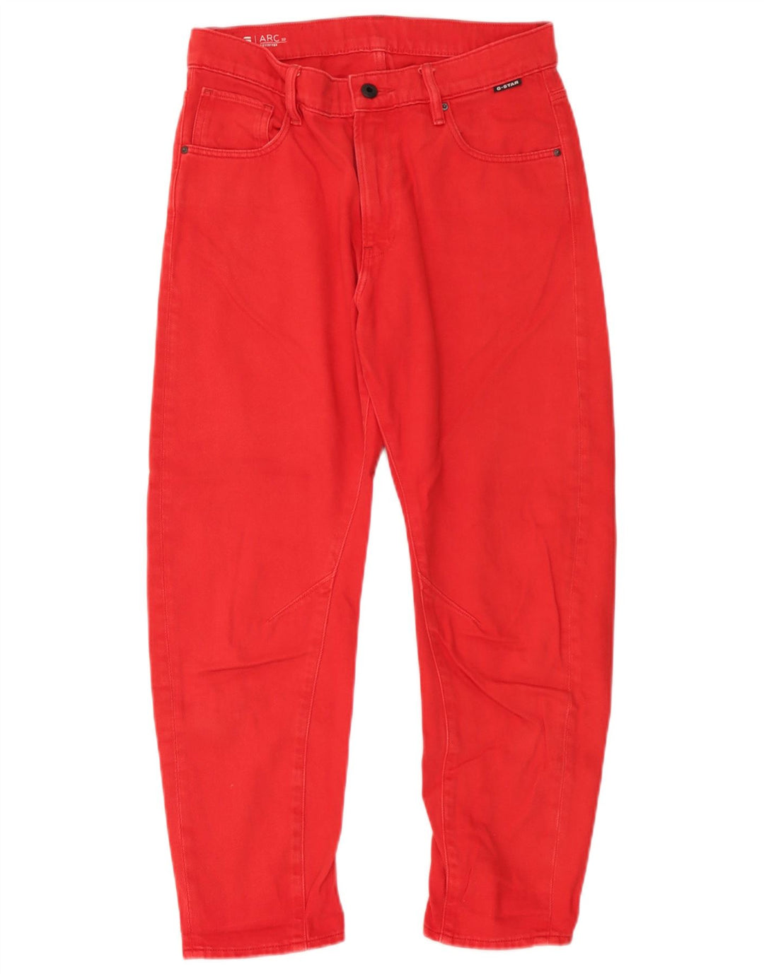 Calça jeans masculina G-Star 3D Arc cortada W25 L25 algodão vermelho