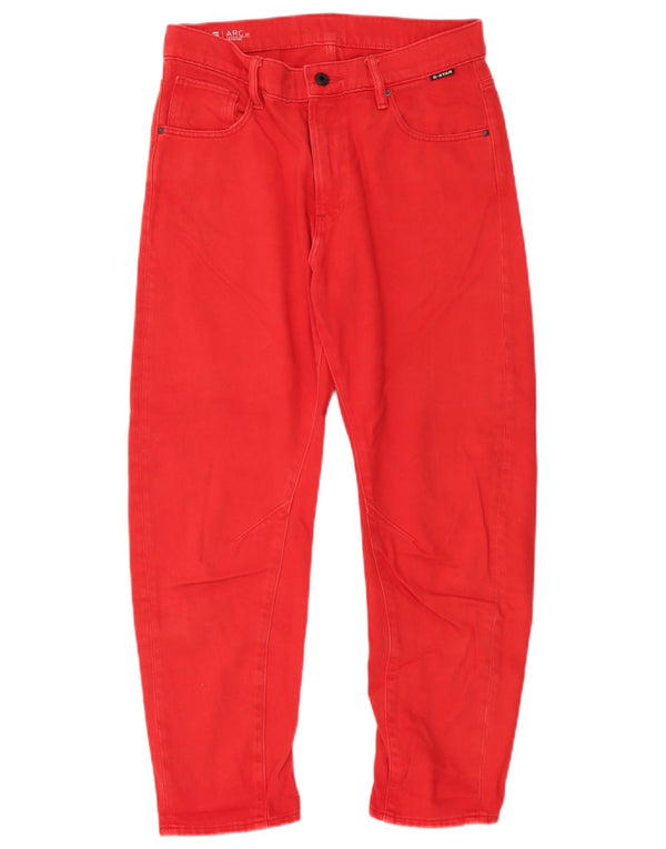 Calça jeans masculina G-Star 3D Arc cortada W25 L25 algodão vermelho