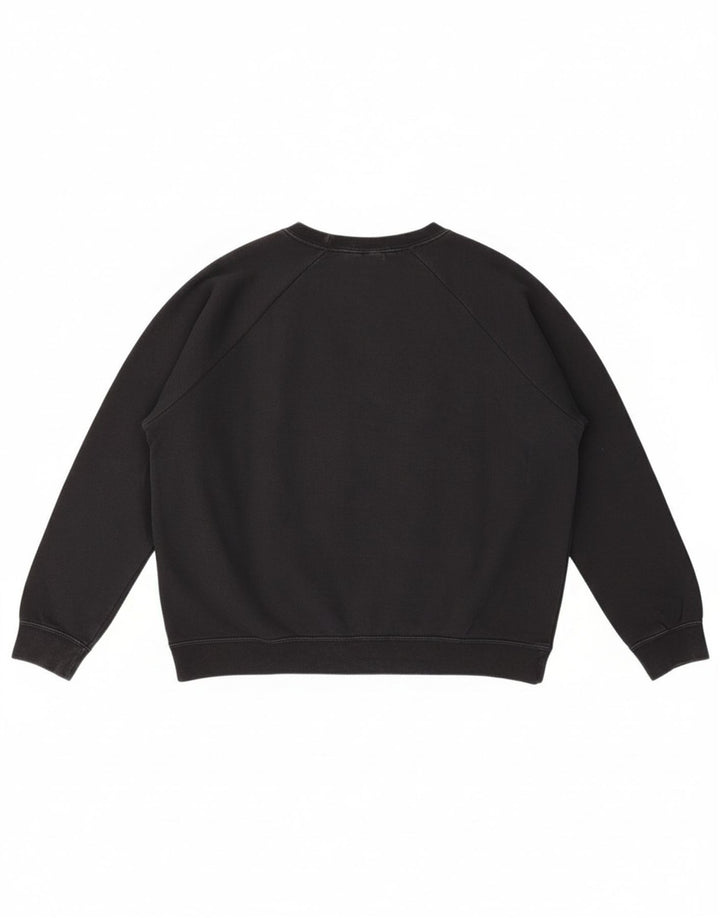 NIKE Womens Oversized Sweatshirt Jumper UK 16 Grande Algodão Preto