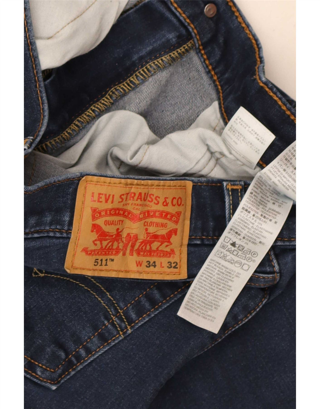 Calça Jeans Levis 511 Slim Masculina W34 L32 Azul Algodão