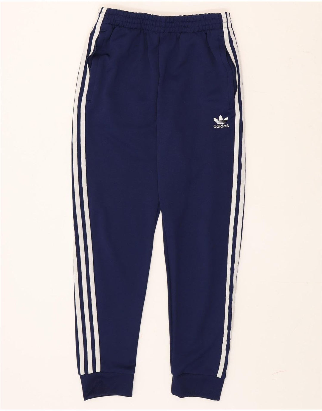 Adidas Mens Treino Calças Joggers Pequeno Poliéster Azul Marinho