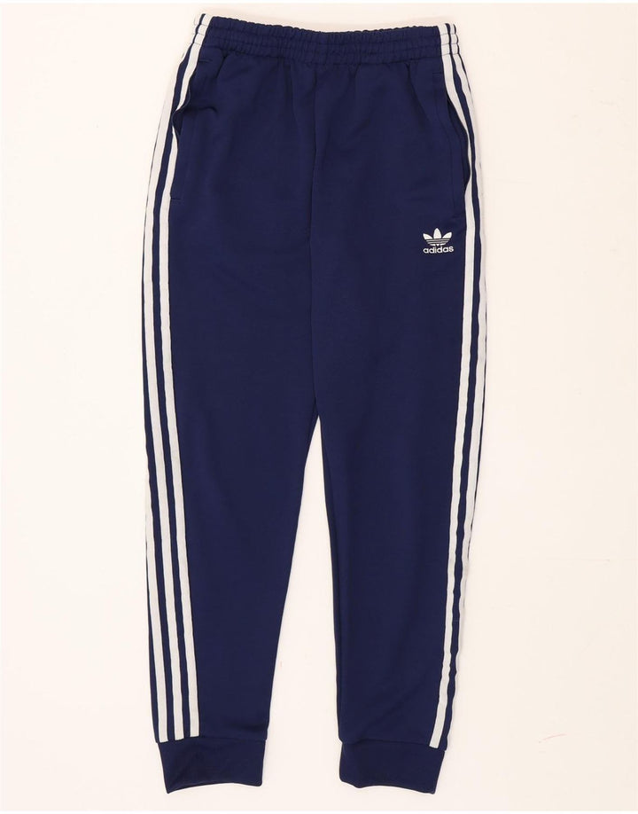 Adidas Mens Treino Calças Joggers Pequeno Poliéster Azul Marinho