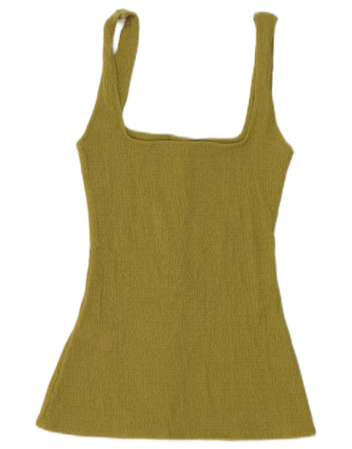 Colete feminino Zara UK 12 poliéster verde médio
