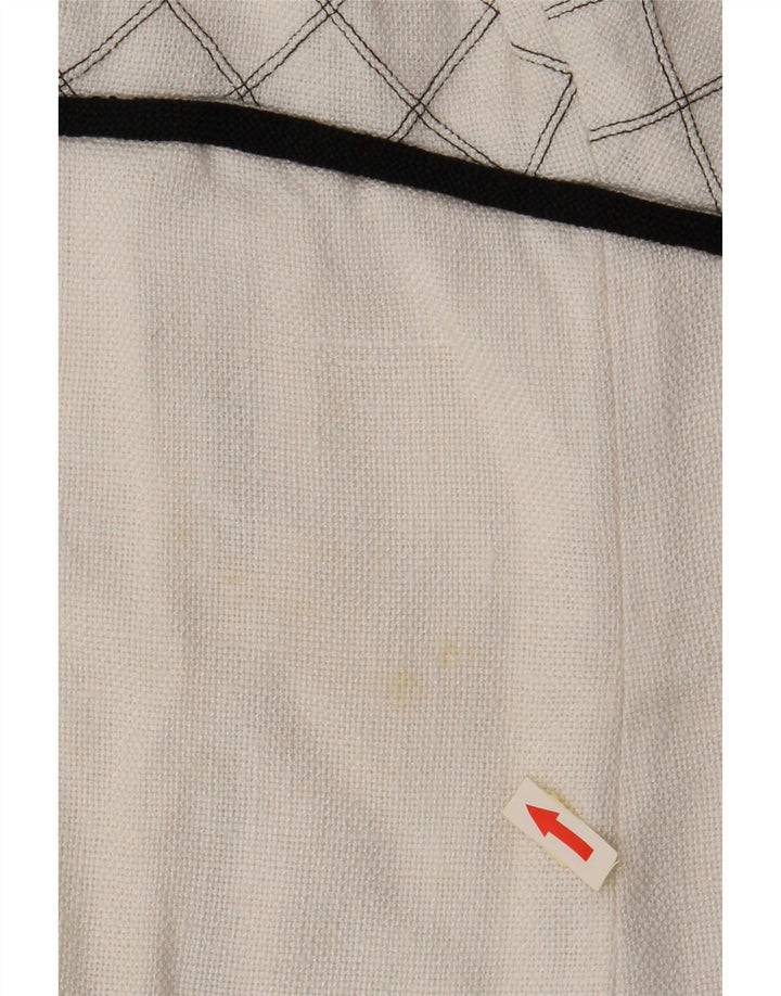 Vestido feminino VINTAGE sem mangas evasê UK 8 pequeno xadrez branco