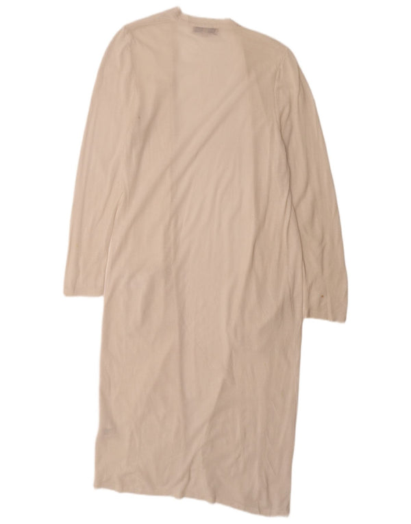 Suéter cardigã feminino Longline Marks & Spencer Reino Unido 14 Médio Off White