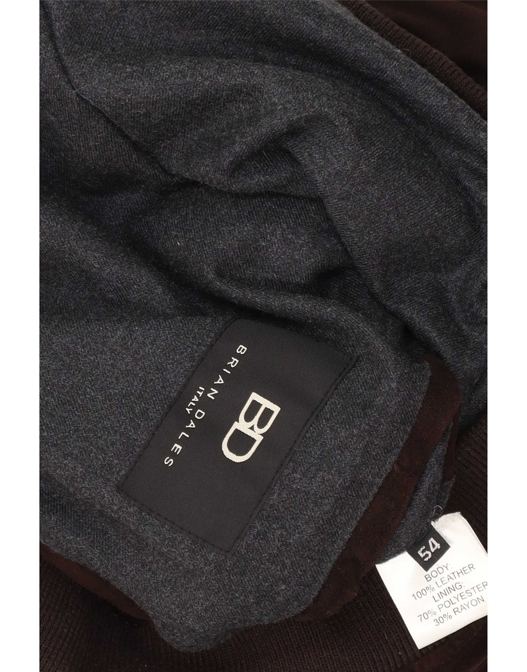 Jaqueta bomber masculina de camurça Brian Dales IT 54 2XL couro marrom