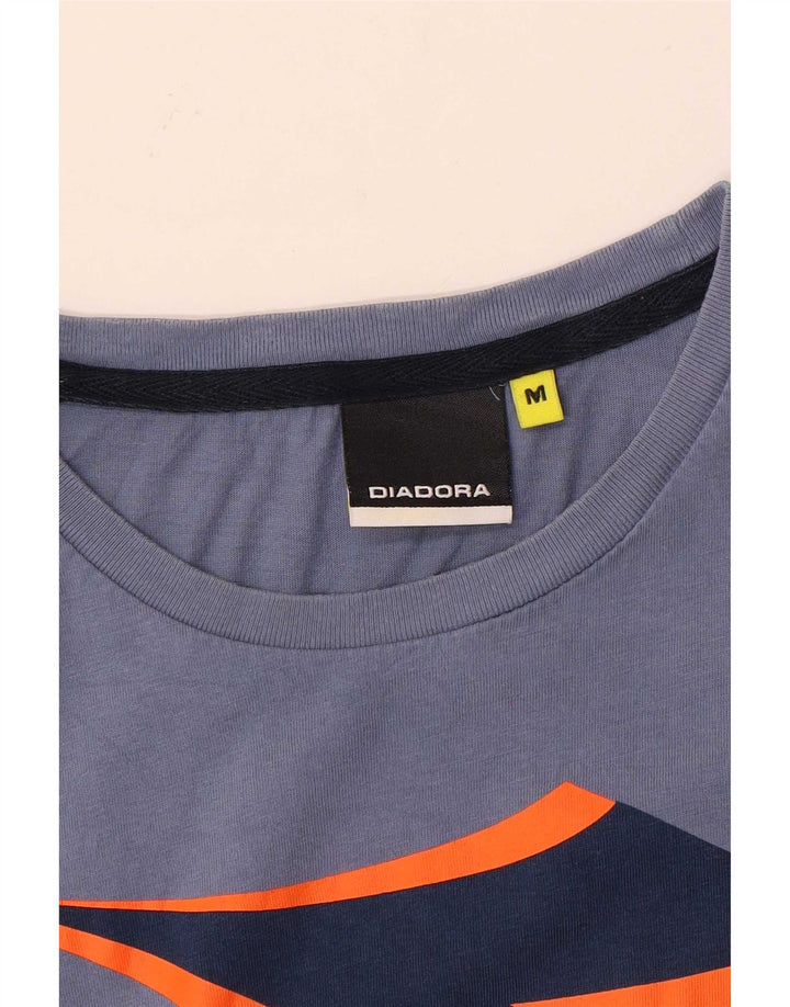 Camiseta gráfica masculina Diadora Top azul médio