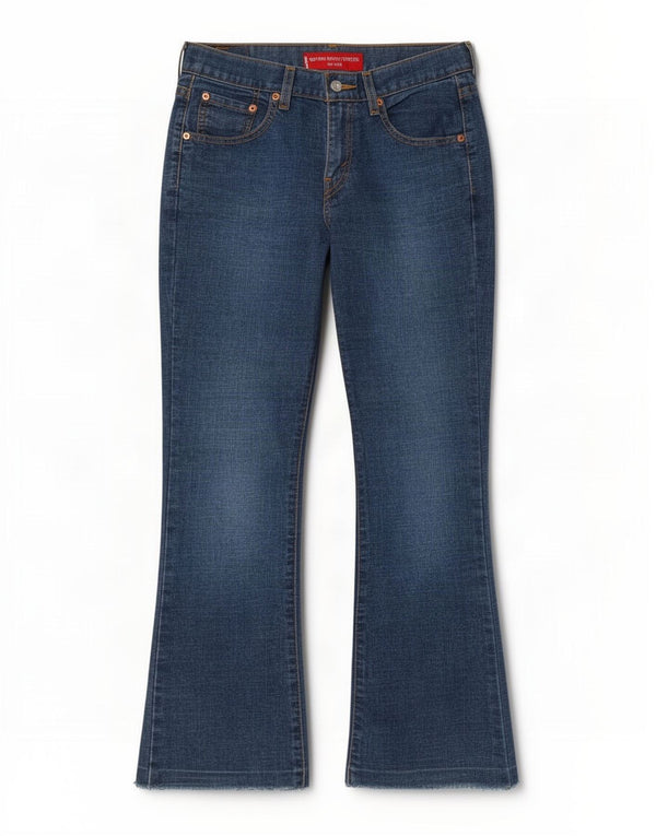 Calça jeans feminina Levi's 515 Bootcut US 2 XS W26 L28 azul algodão
