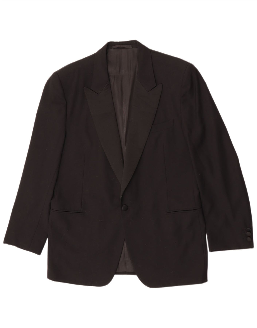 Jaqueta blazer masculina vintage com 1 botão IT 50 grande lã preta