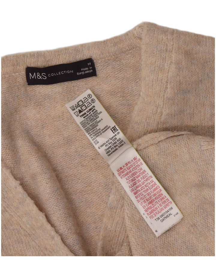Suéter feminino Marks & Spencer com decote em V Reino Unido 14 cinza médio manchado