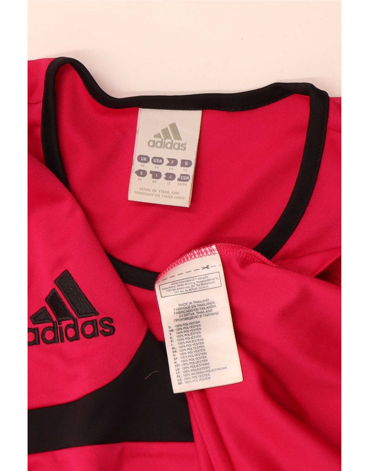 Camiseta masculina Adidas Climalite Top médio rosa colorblock poliéster