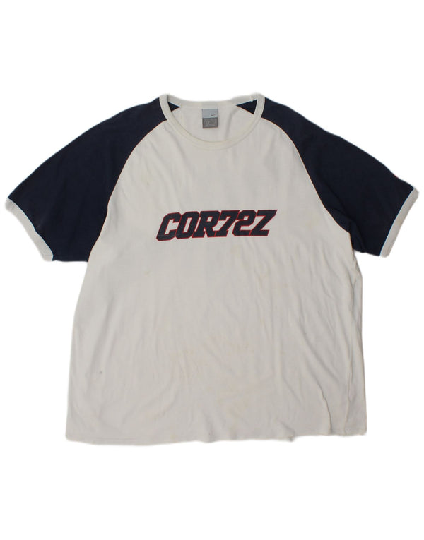 Camiseta gráfica masculina Nike Top UK 40/42 2XL branco colorblock algodão