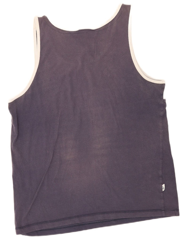 Reebok masculino colete top XL azul marinho algodão colorblock