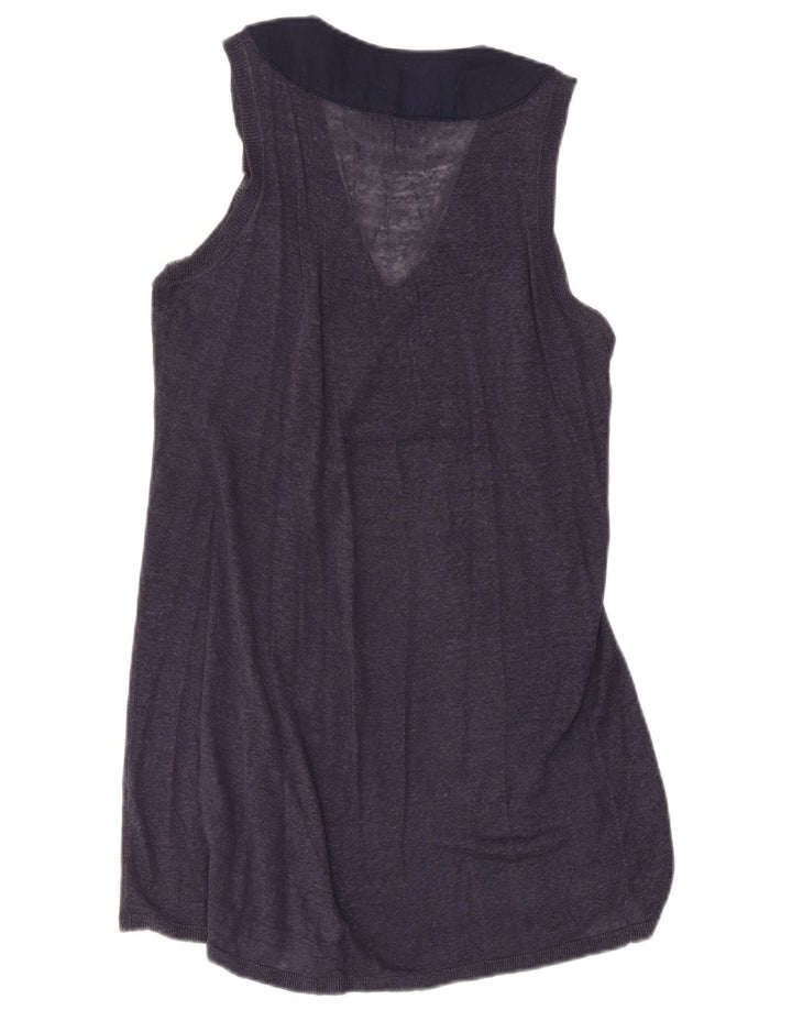 Colete de fim de semana feminino Max Mara Top UK 8 pequeno azul marinho