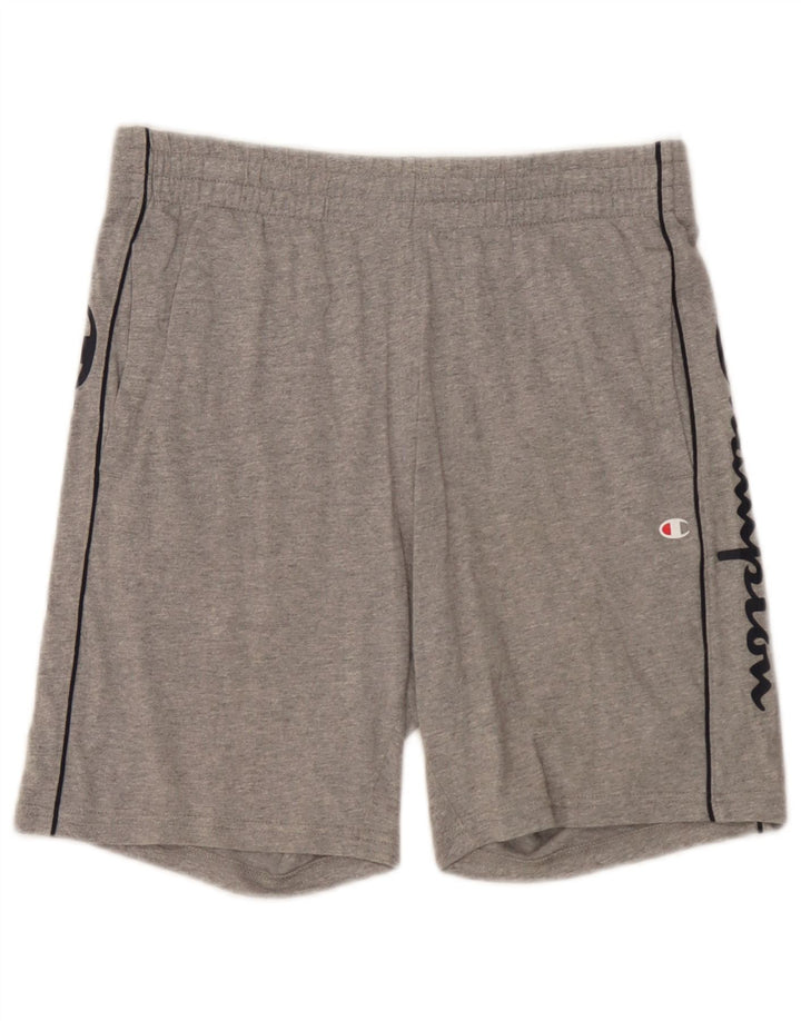 Shorts esportivos gráficos masculinos Champion pequeno algodão cinza