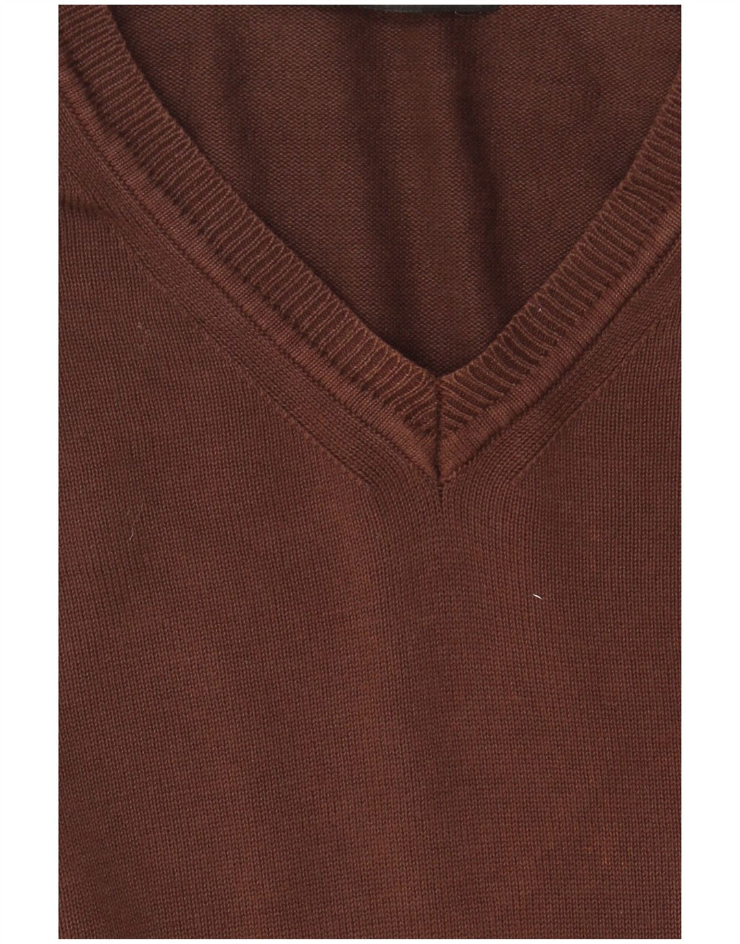 Zara Suéter masculino com decote em V XL algodão marrom