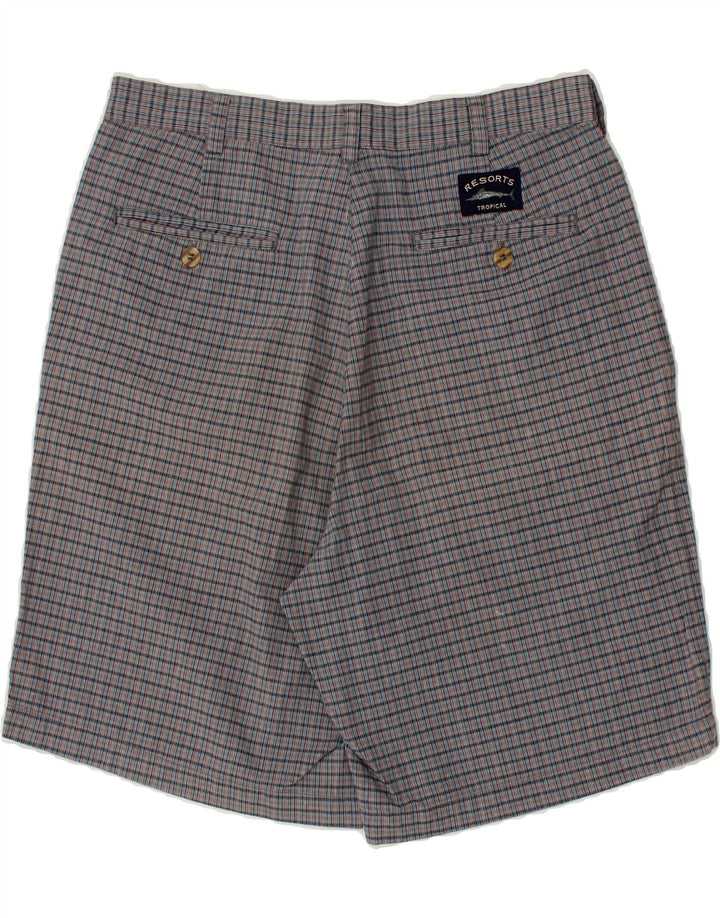 Shorts Chino masculino VINTAGE W32 algodão xadrez cinza médio