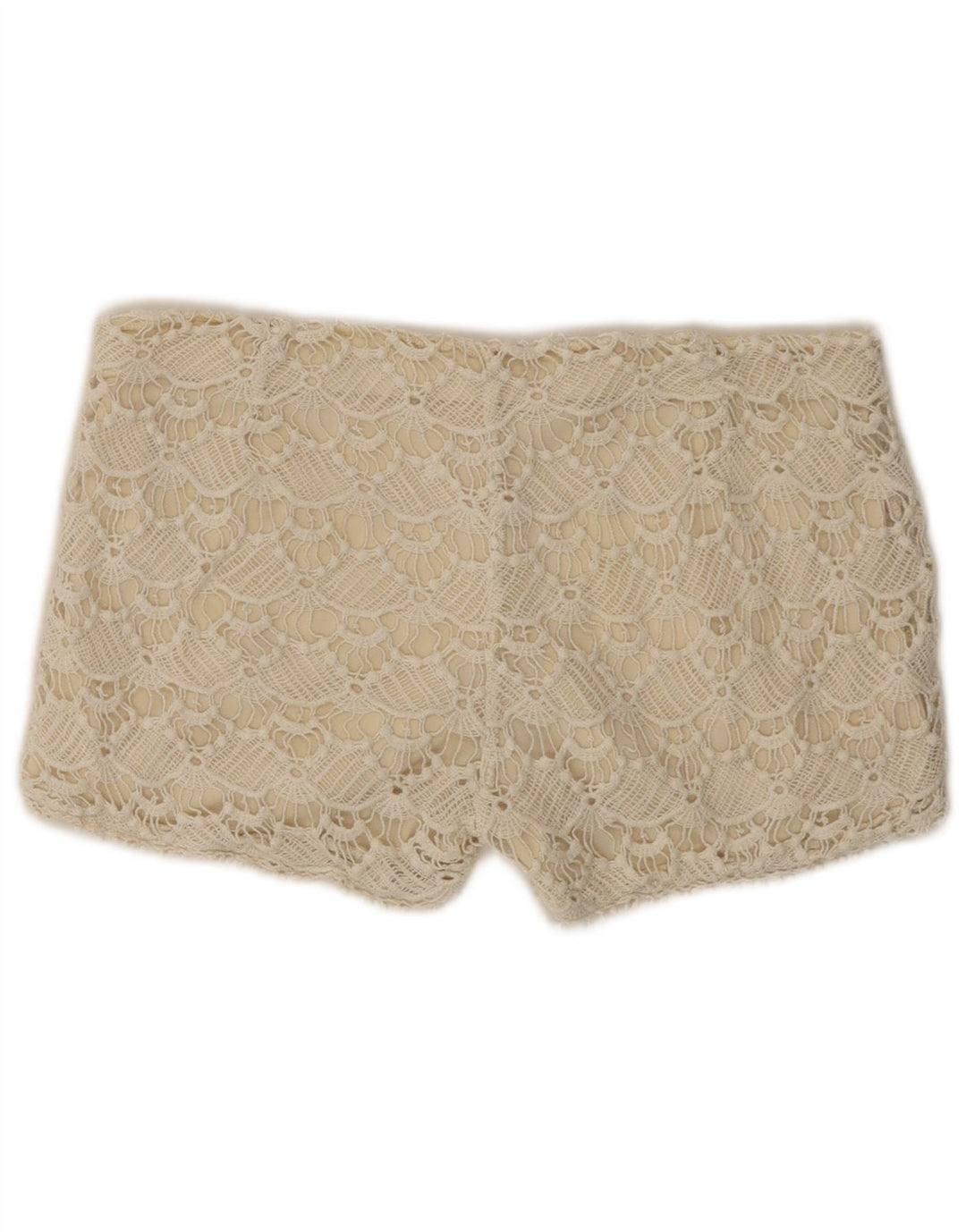 Zara Womens Lace Hot Pants Médio W28 Algodão Bege