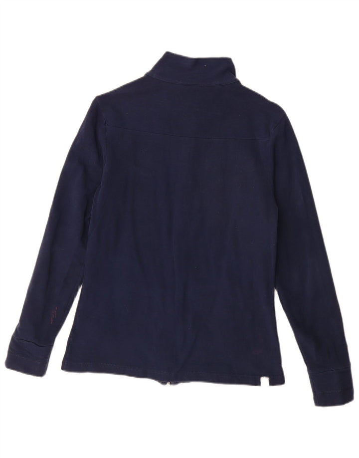 ADIDAS Womens Tracksuit Top Jacket UK 12 Médio Azul Marinho Algodão