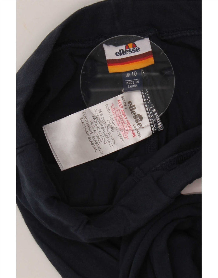 Ellesse Leggings Gráficos Femininos Reino Unido 10 Pequeno Algodão Azul Marinho