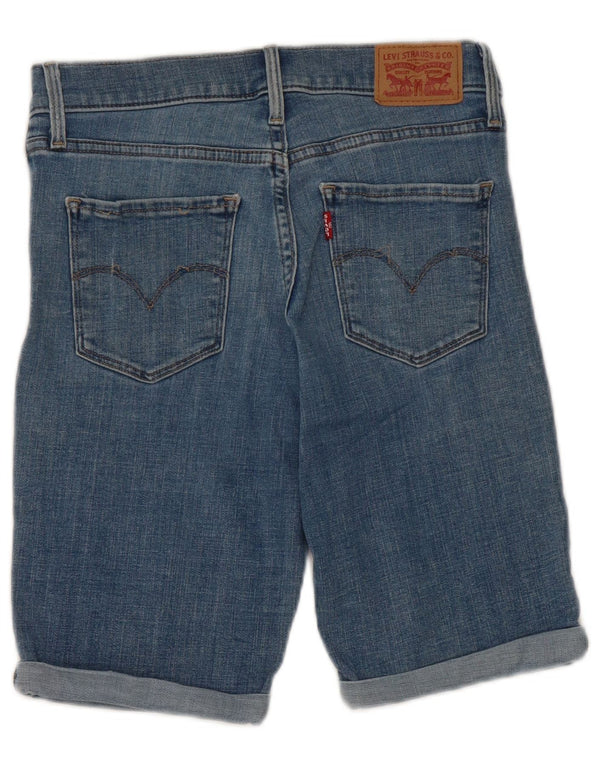 Shorts jeans feminino Levi's W26 pequeno algodão azul