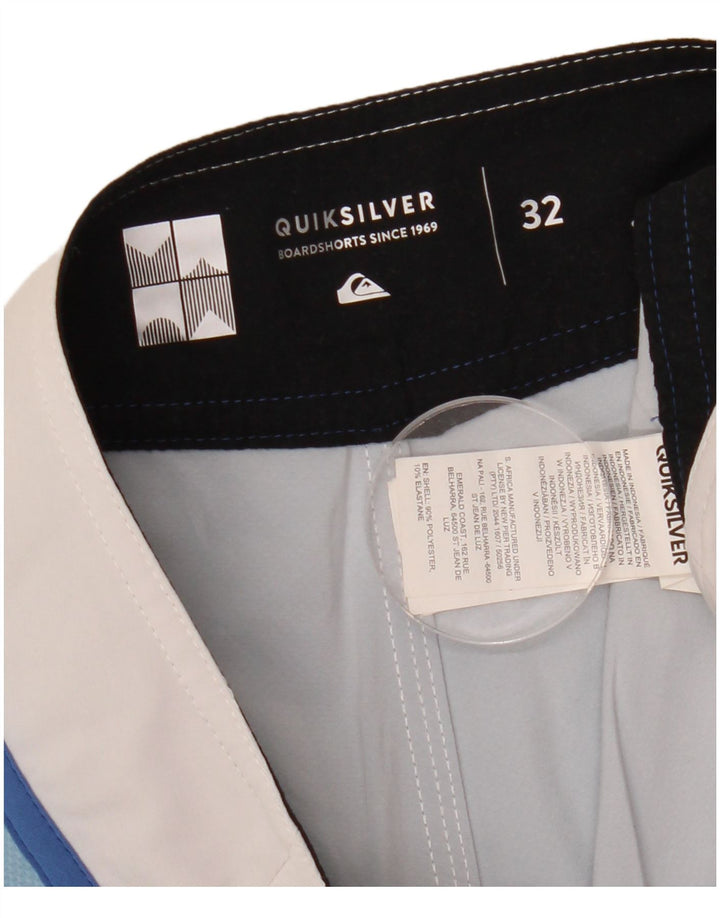 Quiksilver Shorts de natação masculino gráfico poliéster listrado azul médio