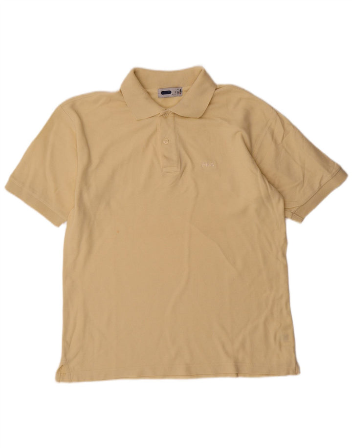 Camisa polo masculina Fila IT 46 pequena algodão bege