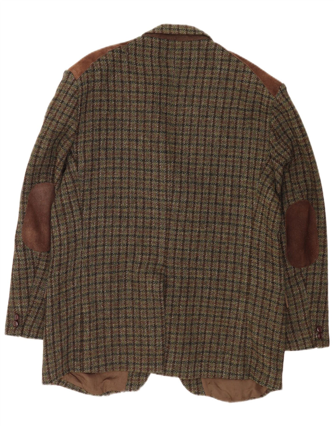 Jaqueta blazer masculina de 2 botões Harris Tweed Reino Unido 38 Houndstooth verde médio