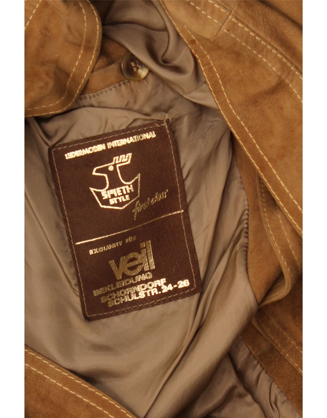 Jaqueta masculina vintage de camurça UK 38 marrom médio