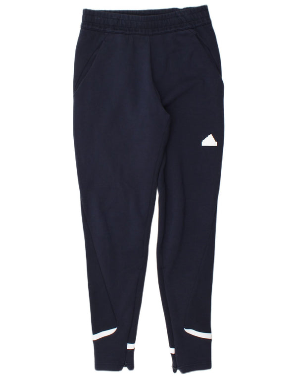 Calça de treino masculina Adidas pequena azul marinho colorblock